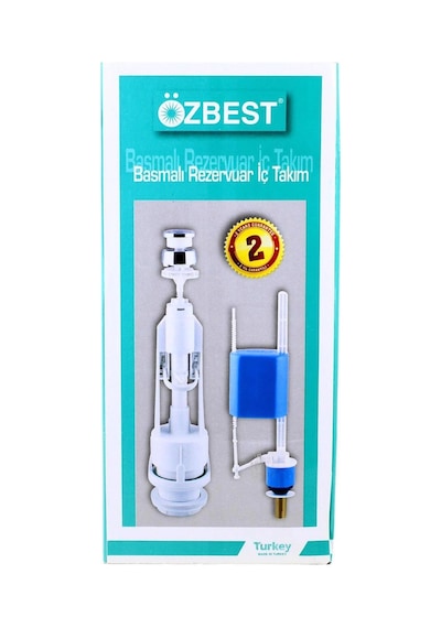 Özbest Su Tasarruflu Basmalı Klozet Rezervuar İç Takımı - Uyumlu Ve Dayanıklı Açık Gri