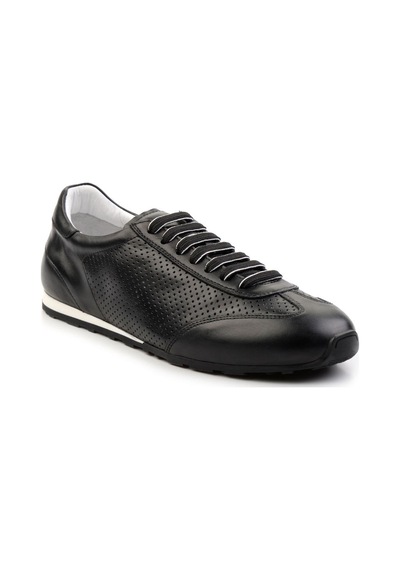 Bambi Siyah Hakiki Deri Erkek Sneaker E01083017103 Siyah