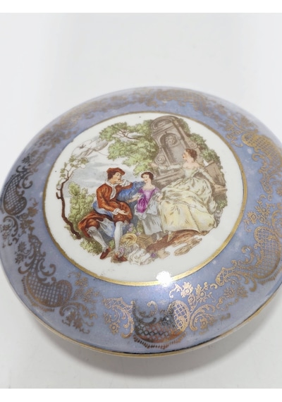 Limoges Desenli Mavi Porselen Şekerlik