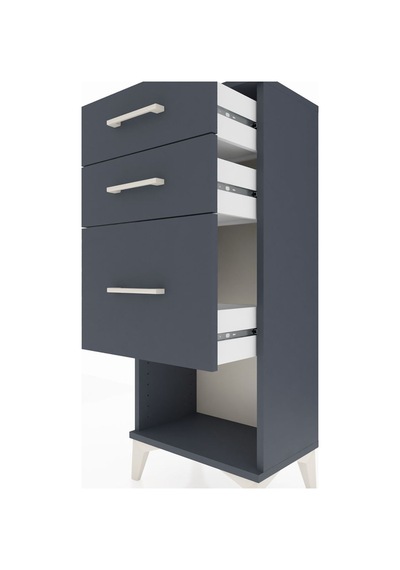 Arges Komodin 3 Çekmeceli 44x30x106 Antrasit-antrasit Antrasit