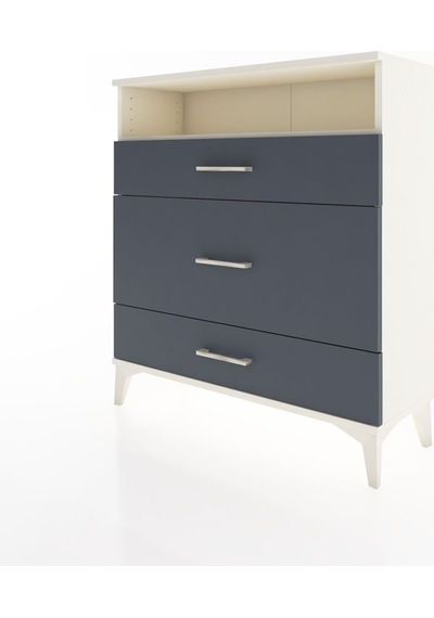Arges Şifonyer Tek Raflı 3 Çekmeceli 88x30x96 Aytaşı-antrasit Aytası