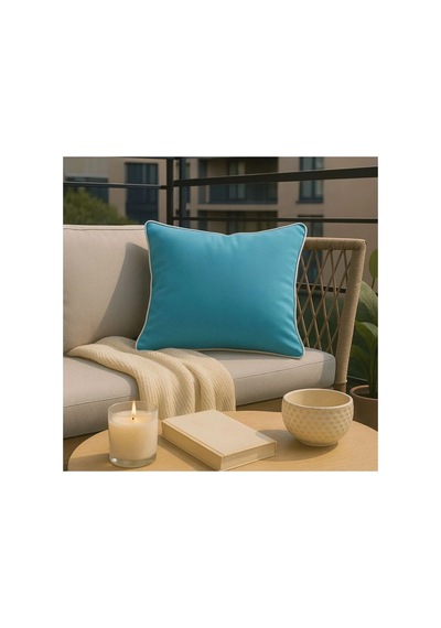 Mavi Kırlent Kılıfı 45x45 Dekoratif Modern Kırlent