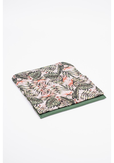 Fabric Craft Bag Kadın Kumaş Cüzdan Nakışlı Yeşil - Gri