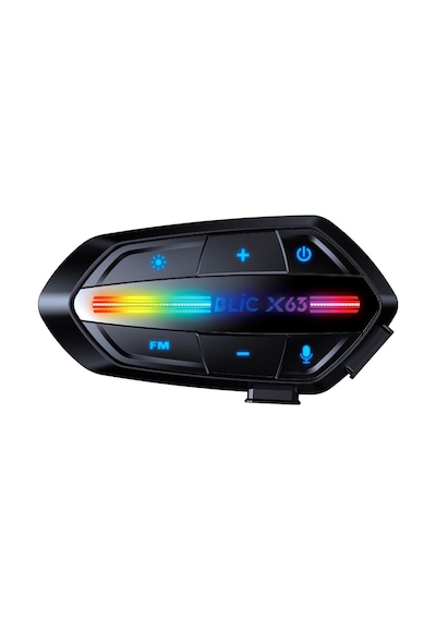 X63 Motosiklet Kask Kulaklık Intercom Işıklı Motorsiklet Interkom 5.3