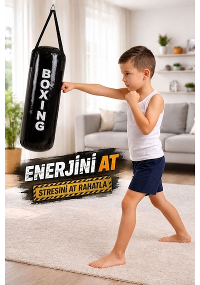 Spor Byfit 50 Cm x 20 Cm Siyah Çocuk Boks Torbası
