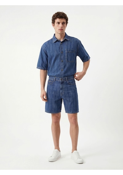 Baggy Fit Erkek Şort Denim