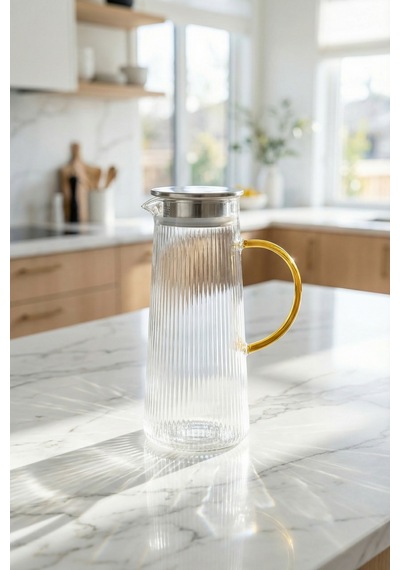 Pureglass Metal Kapaklı Cam Sürahi - 1650 Ml