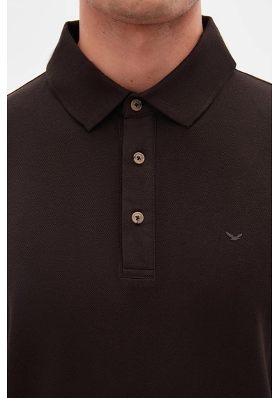 D's Damat Ds Damat Regular Fit Kahverengi Pike Dokulu T-shirt 4hc146551001m 201