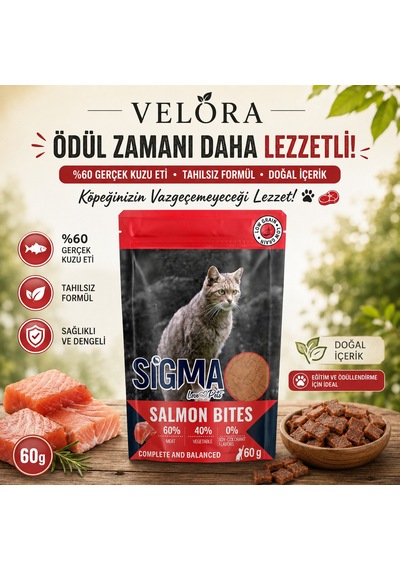 Kuzu Etli Kedi Ödülü 80 Gr - Sigma Lamb Bites Tahılsız Ödül Maması