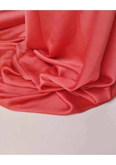 Nar Çiçeği Renkte İnce Saten Kumaş En: 140 Cm-10091 10