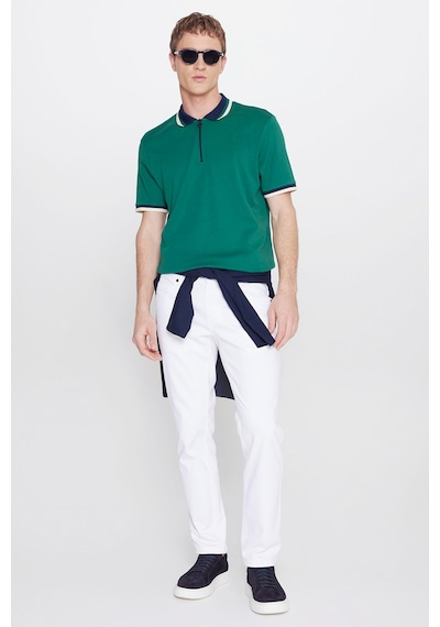 Erkek Yesıl Lacı Regular Fit Geniş Kesim Polo Yaka %100 Pamuk Tişört Çok Renkli