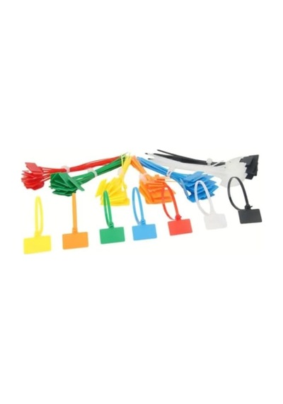 Tr 100 Adet Siyah Etiketli Elektrik Kablosu Kablo Bağı Klips Plastik Cırt Cırt Kelepçe 100x3mm Siyah