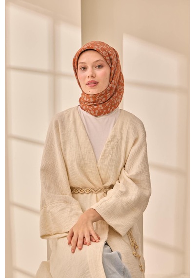 Silk Home Aura Eşarp 140005-29 Kiremit, Vizon, Koyu Kırmızı