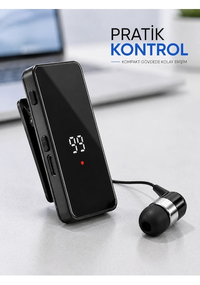 Tek Kulaklıklı Bluetooth Kulaklık Klipsli Mini Taşınabilir Müzik Ve Görüşme Cihazı