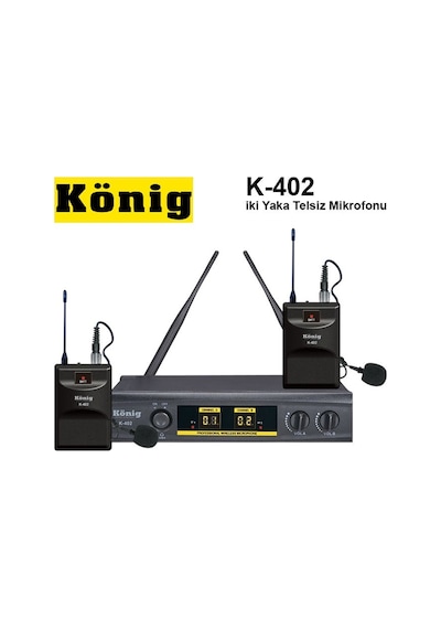 König K-402 Iki Yaka Telsiz Mikrofonu