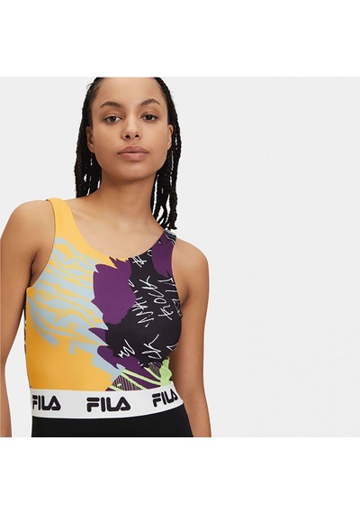 Sarı Fila Kadın Mayo Allover Print Onepiece Lw411143 Sarı