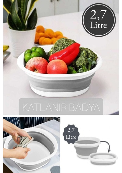 Katlanır Badya Akordiyon Leğen 2.7 Litre