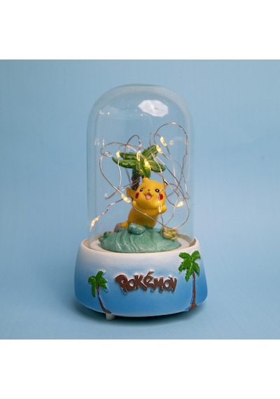 Pokemon Pikaçu Müzikli Işıklı Cam Fanus-1646 Çok Renkli