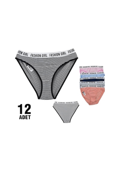 Tutku Likralı Esnek Kadın Hera Bikini Külot 12'li Çok Renkli