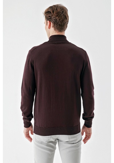Morven Erkek Mor Basic Balıkçı Yaka Dynamic Fit Rahat Kesim Triko 25kc017003309 Mor