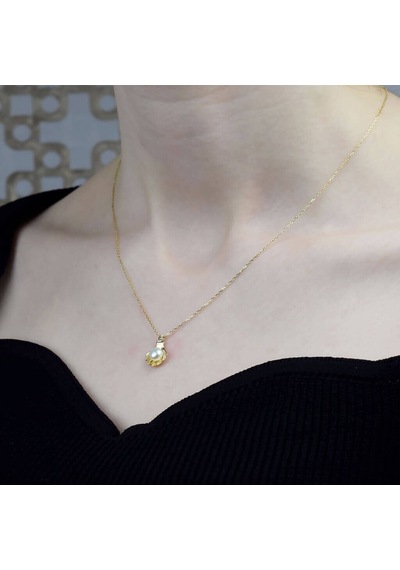 Lilarote İstiridyeli İnci Altın Kolye 84458177