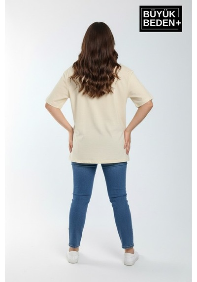 Superlife Süperlife Kadın Büyük Beden New York Baskılı 3xl-6xl Bisiklet Yaka Tshırt Spr25btsk510-05 Bej Superlife Süperlife Kadın Büyük Beden New York Baskılı 3xl-6xl Bisiklet Yaka Tshırt Spr25btsk510-05 Bej