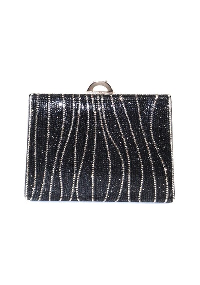 Keeba Taşlı Siyah Abiye Çanta Clutch Siyah Taşlı Gece Çantası Abiye Çanta Siyah Abiye Çantası