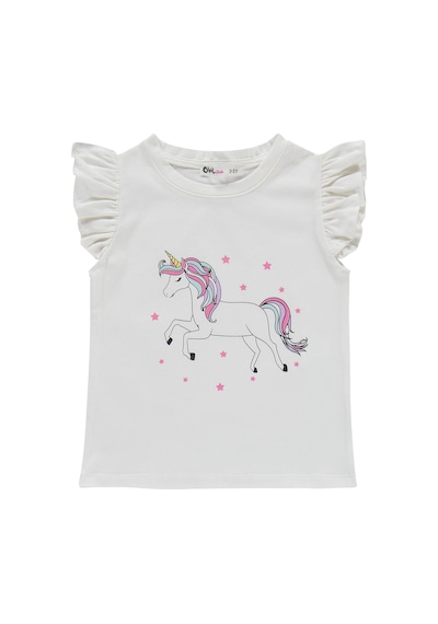 Civil Girls Unicorn Baskılı 2-5 Yaş Takım - Ekru 17973554126S1