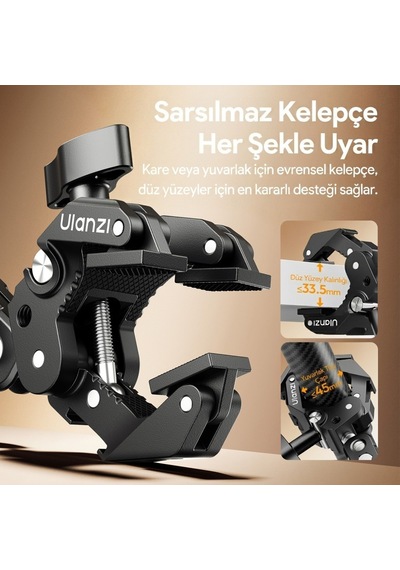 Ulanzi Co78 Super Clamp Magic Arm Dual Ball Head Kit - C084 Siyah