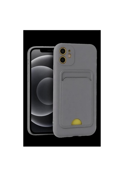Apple iPhone Uyumlu 11 Kılıf Kelvin Kartvizitli Silikon - Gri Ym954994