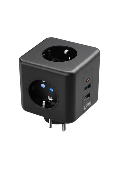 Pratik Akım Korumalı Küp Priz 3 Priz Ve 3 Usb Girişi Diğer