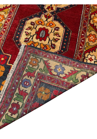 El Dokuması Sıfır Maden Halısı 115x230 Kök Boya %100 Yün Halı Kırmızı