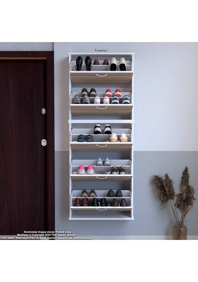 Modilayn Varbi Umay' 2 Li Asma Kapı Önü 52 X 181 X 25, 5 Cm Lik 5 Düşer Kapak 10 Göz Raf Bölmeli Ayakkabılık Cordoba - Beyaz Modilayn Varbi Umay' 2 Li Asma Kapı Önü 52 X 181 X 25, 5 Cm Lik 5 Düşer Kapak 10 Göz Raf Bölmeli Ayakkabılık Cordoba - Beyaz