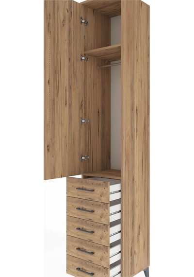 Hyperion Dolap 2 Raflı 5 Çekmeceli Tek Askılı 44x44x243 Çam-çam Çam Hyperion Dolap 2 Raflı 5 Çekmeceli Tek Askılı 44x44x243 Çam-çam Çam