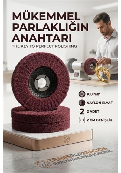 Mey İthalat Kırmızı Skoç Elyaf Mop Parlatma Diski - 100 Mm Metal Ve Paslanmaz 723117