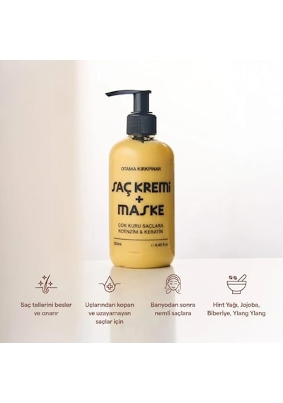 Otama Kırkpınar Çok Kuru Saçlara Saç Kremi Ve Maske 250 Ml