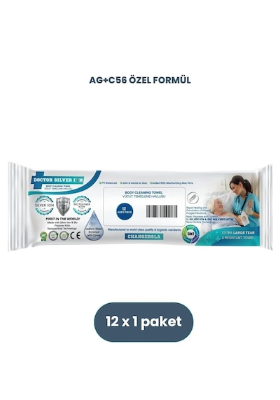 Gümüş İyon & Biyopolimer Kitin Teknolojili Hasta Vücut Temizleme Havlusu