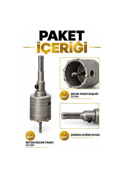 Beton Delme Ucu 35 Mm Sds Plus Uyumlu