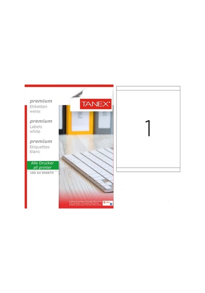 Tanex Lazer Laser Yazıcı Etiketi Tw-2100 210X280MM