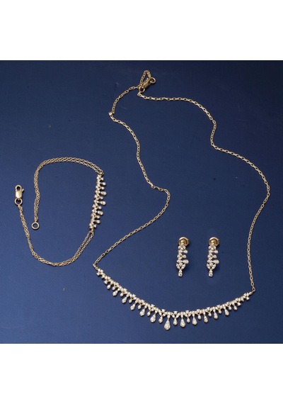 Damla Model 14 Ayar Altın Üçlü Set