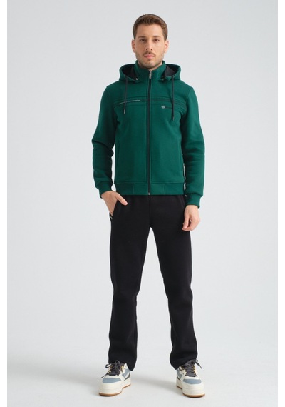 Shooter Sportswear Shooter Erkek Premium Kışlık Eşofman Takımı Regular Kapüşonlu Yeşil