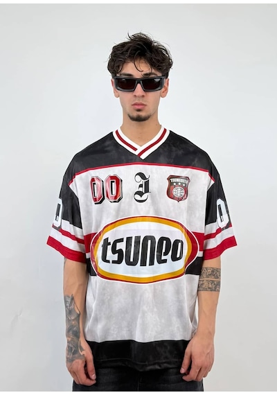 Zaee Tsuneo 00 Oversize Football Jearsy Forma Siyah / Beyaz