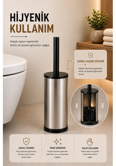 Tuvalet Fırçası Wc Klozet Fırçası Krom
