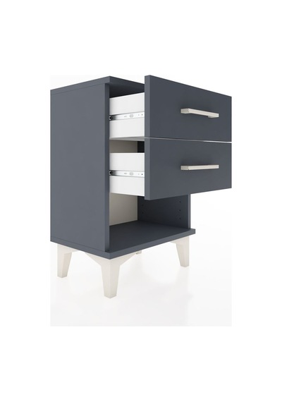 Arges Komodin 2 Çekmeceli 44x30x64 Antrasit-antrasit Antrasit