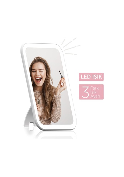 Polosmart Psc 20 Şarjlı Led Işıklı Makyaj Aynası Beyaz Polosmart Psc 20 Şarjlı Led Işıklı Makyaj Aynası Beyaz