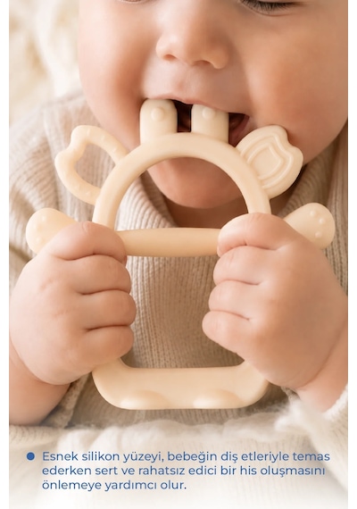 Babyjem Silikon Kolay Kavrama Diş Kaşıyıcı Ekru