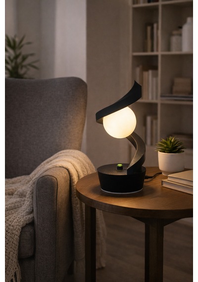 3d Baskı Modern Spiral Masa Lambası Dekoratif Led Gece Lambası Minimal Tasarım Komodin Lambası Siyah