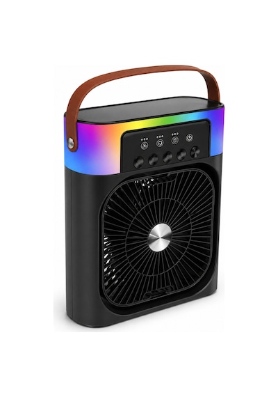 Hubrendy Tekno Rgb Işıklı Buharlı Masaüstü Fan Sessiz Çalışan Usb Şarjlı Taşınabilir Fan