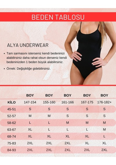 Alya Underwear Kadın Ip Askılı Çıtçıtlı Body, Modal - Pamuk Karışımlı, Kancalı , 2'li Paket, Siyah Beyaz + Siyah