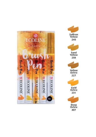 Talens Ecoline Brush Pen Setler 5Li Toprak Tonlar